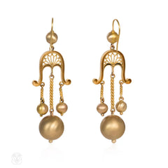 Antique gold girandole earrings