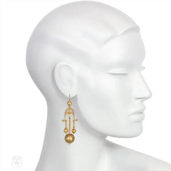 Antique gold girandole earrings