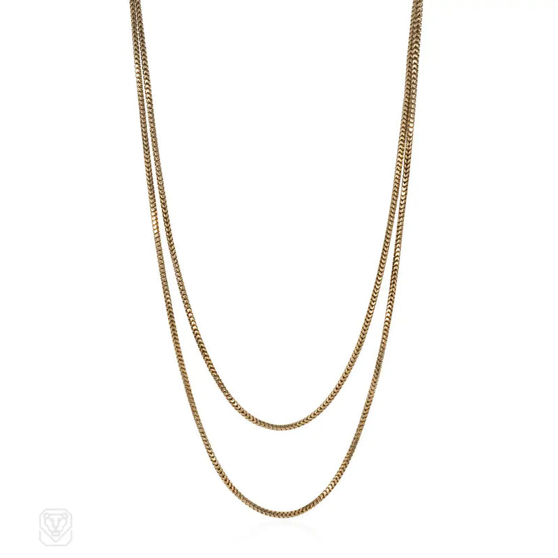 Antique gold long chain