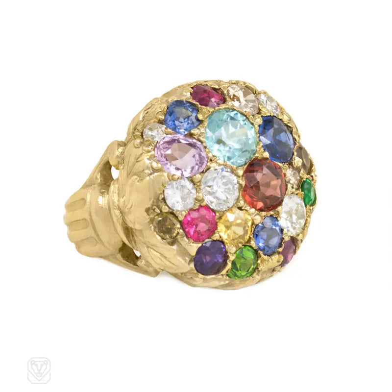 Antique Gold Multi - Gem Ring
