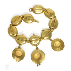 Antique gold nautical motif bracelet