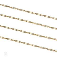 Antique gold oblong link chain