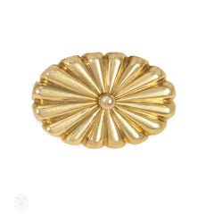 Antique gold oval starburst cufflinks