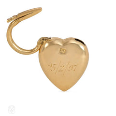 Antique gold padlock heart