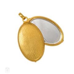 Antique gold pendant mirror
