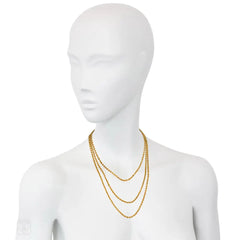 Antique gold reeded longchain, France