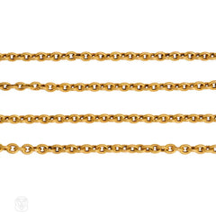 Antique gold reeded longchain, France