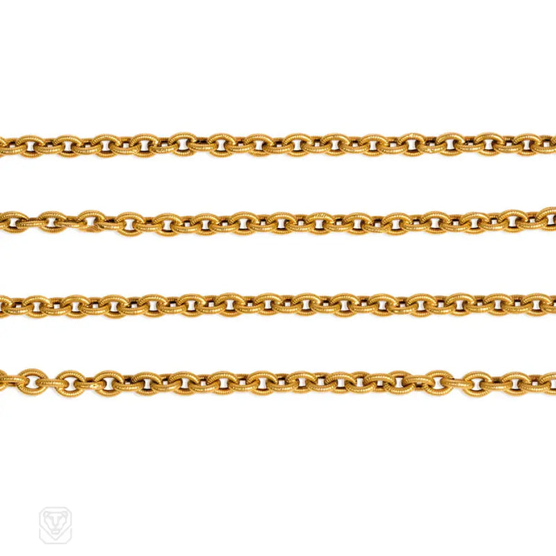 Antique Gold Reeded Longchain France