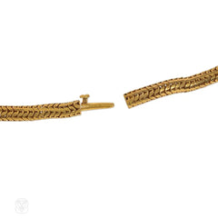 Antique gold snake chain necklace