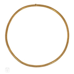 Antique gold snake chain necklace