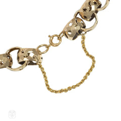 Antique gold star-cut chain d'ancre bracelet