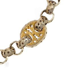 Antique gold star-cut chain d'ancre bracelet