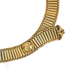 Antique gold stylized belt necklace