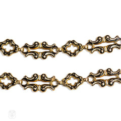 Antique gold Swiss enamel chain