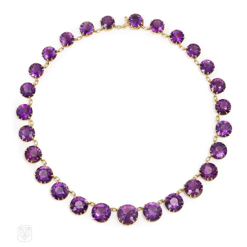 Antique Graduated Amethyst Necklace