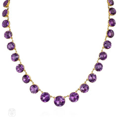 Antique graduated amethyst necklace