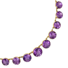Antique graduated amethyst necklace
