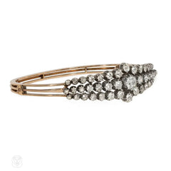 Antique graduated diamond bangle