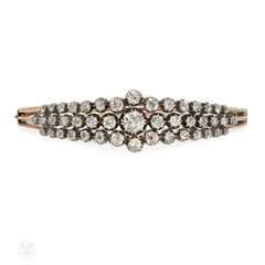 Antique graduated diamond bangle