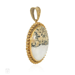 Antique granite and gold specimen pendant