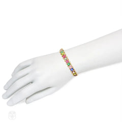 Antique half-hoop gem set bracelet