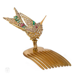 Antique hummingbird haircomb/brooch, France