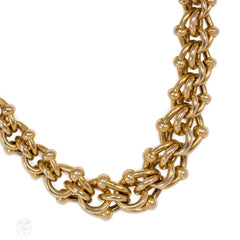 Antique interlocking beaded necklace, France