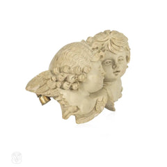 Antique Italian carved lava Putti brooch