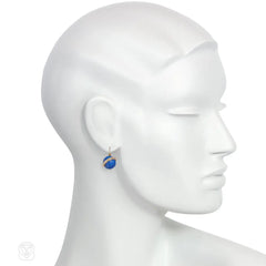 Antique lapis and pearl earrings