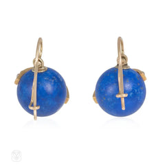 Antique lapis and pearl earrings