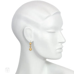 Antique mariner link gold earrings
