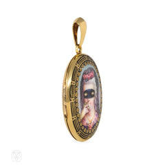Antique masked portrait locket