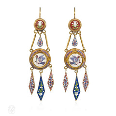 Antique micromosaic earrings, Vatican