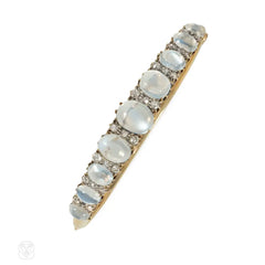 Antique moonstone and diamond bracelet