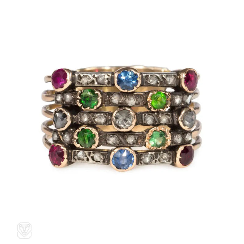 Antique Multigem Harem Ring