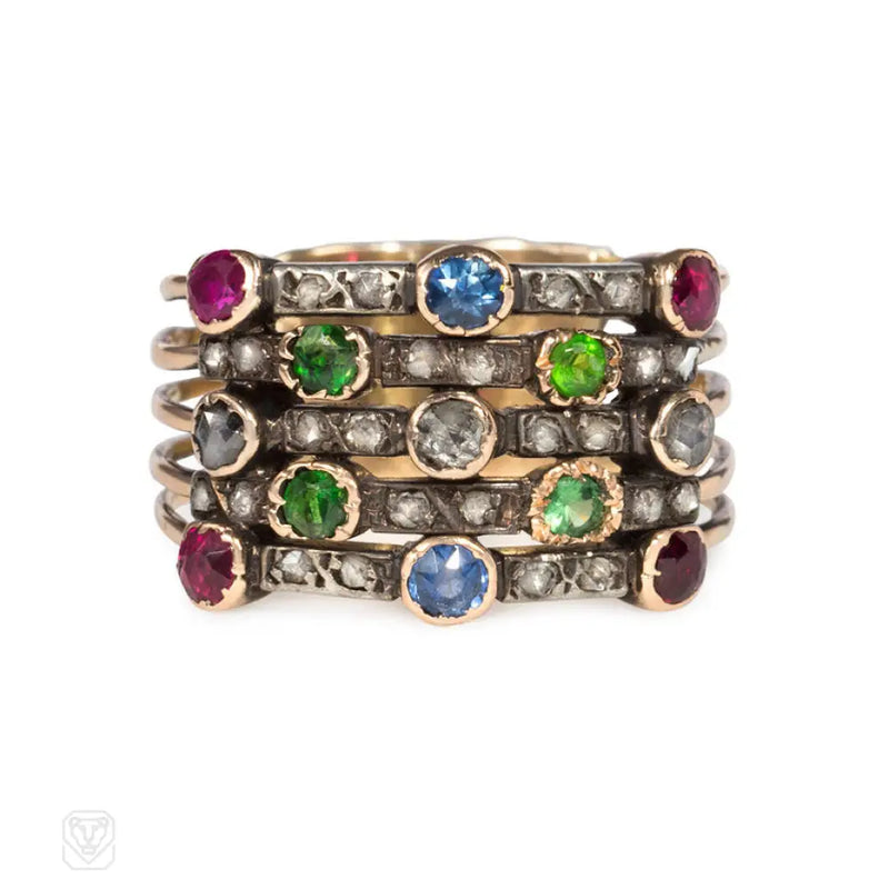 Antique Multigem Harem Ring