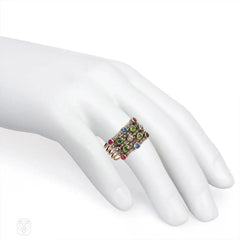 Antique multigem harem ring