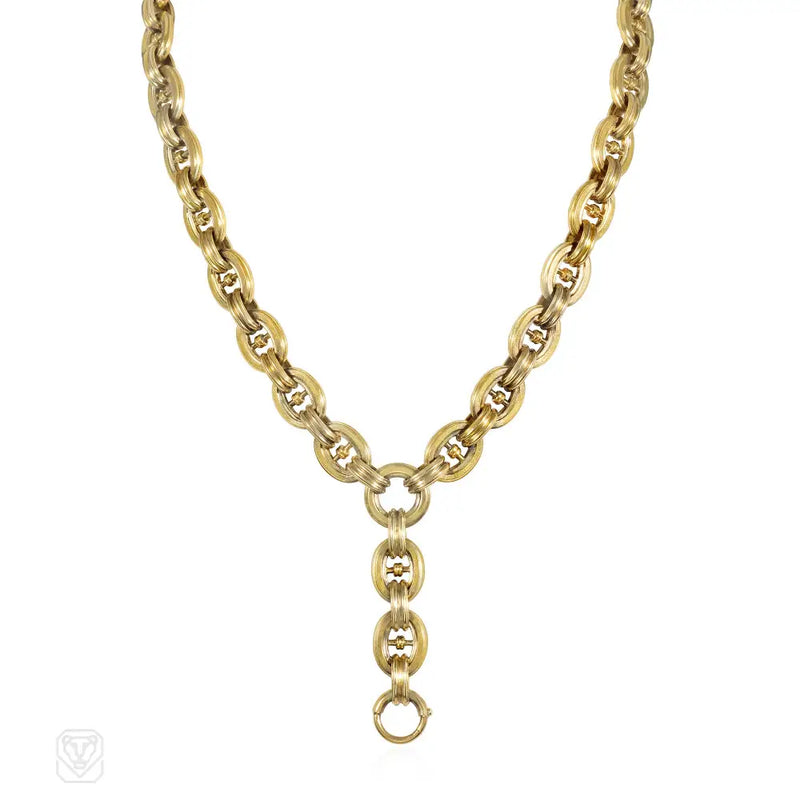 Antique nautical locket chain necklace