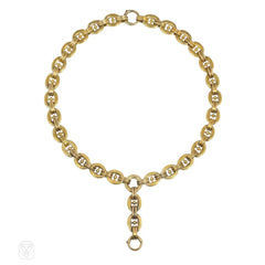 Antique nautical locket chain necklace