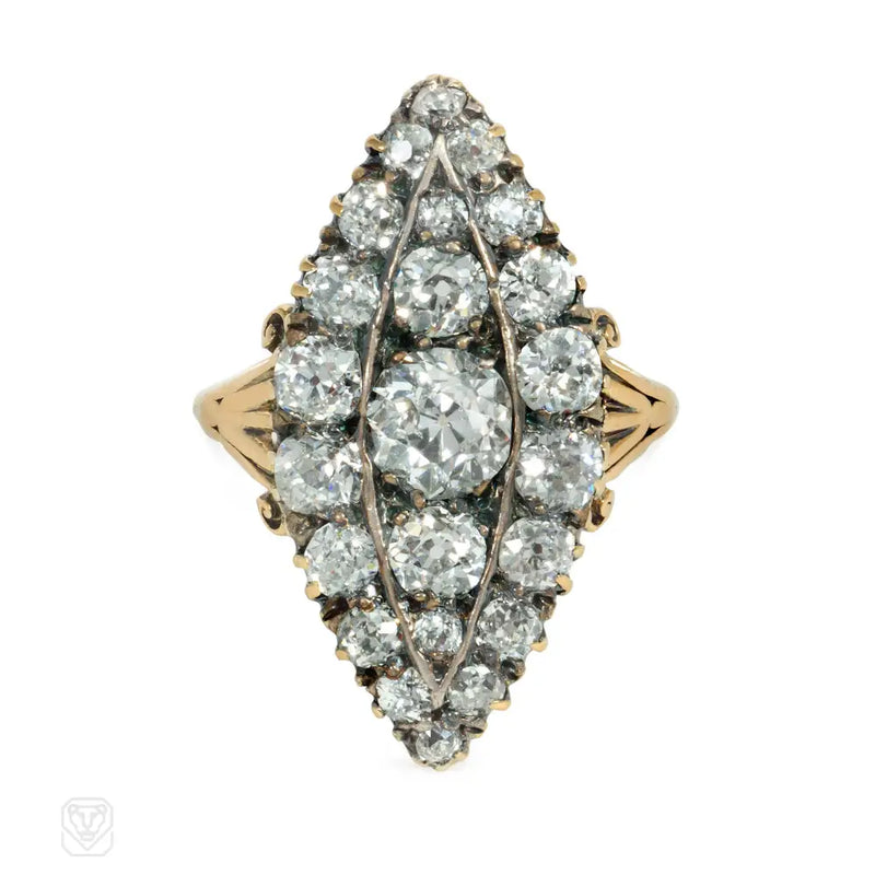Antique Navette-Shaped Diamond Ring