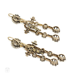 Antique négligée-style diamond earrings