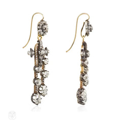 Antique négligée-style diamond earrings