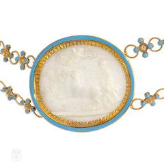Antique neoclassical shell cameo necklace