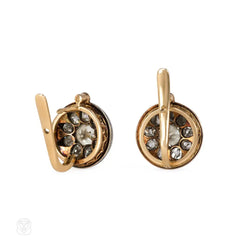 Antique old mine diamond cluster earrings
