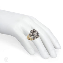 Antique old mine diamond cluster ring