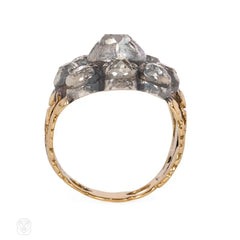 Antique old mine diamond cluster ring