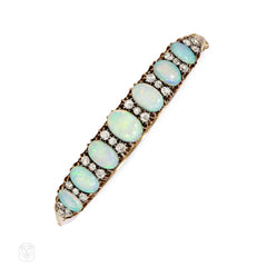 Antique opal and diamond bracelet, England