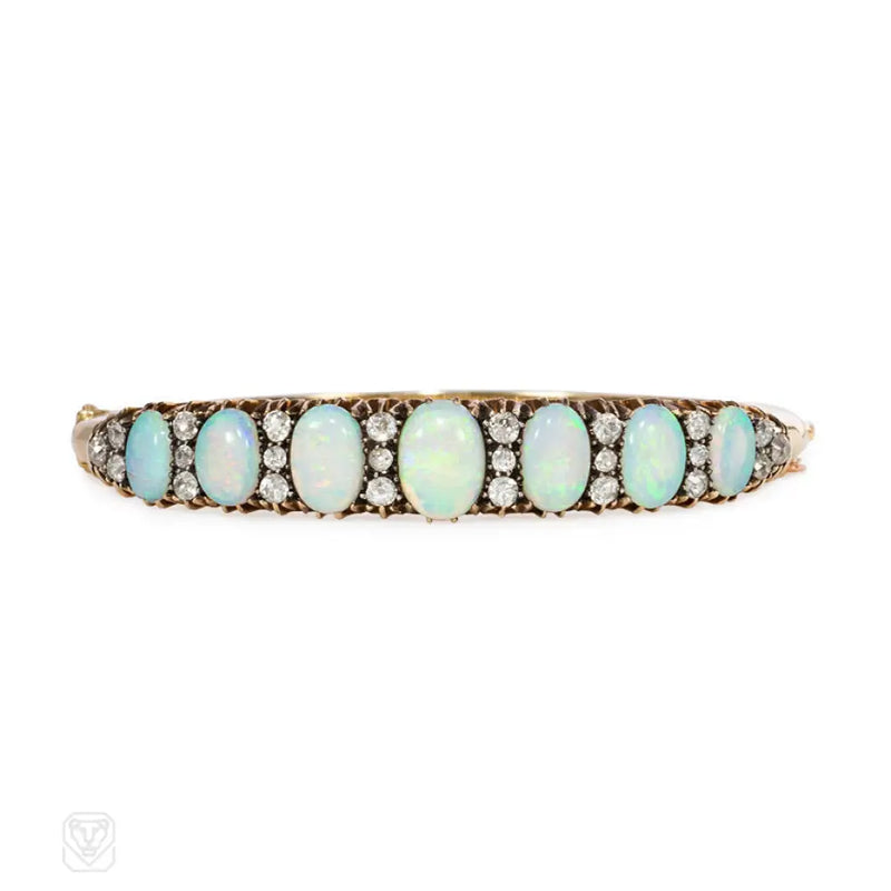 Antique Opal And Diamond Bracelet England