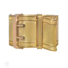 Antique oversized gold buckle bracelet