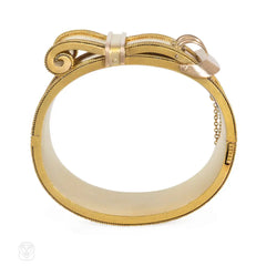 Antique oversized gold buckle bracelet